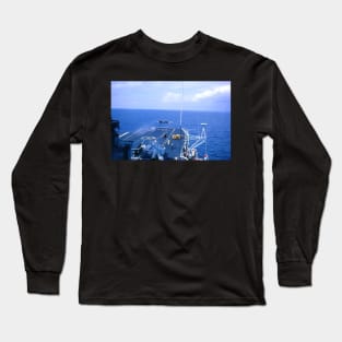 Sea Vixen fighter jet taking off from on board HMS Hermes in 1969 Long Sleeve T-Shirt